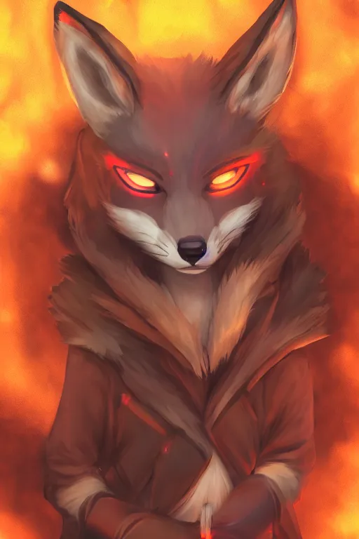 Image similar to a fox fursona, trending on artstation, by kawacy, furry art, digital art, cyberpunk, high quality, backlighting