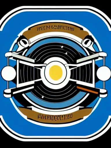 Prompt: vintage space station logo, vector, illustrator, designed by tom geismar, graphic design, adobe, golden art by - ratio