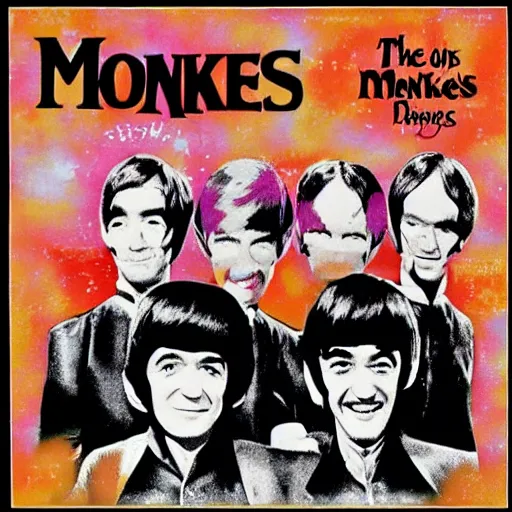 Image similar to The Monkees as The Beatles, album cover,