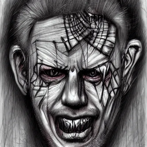 Image similar to surrealism grunge cartoon portrait sketch of James Hetfield, by michael karcz, loony toons style, freddy krueger style, horror theme, detailed, elegant, intricate