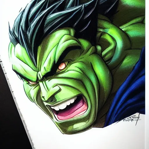 Image similar to a sketch of broly as the hulk | venom movie | ~ ~ cinematic ~ ~ lighting | award - winning | closeup portrait | by donato giancola and mandy jurgens and charlie bowater | featured on artstation | pencil sketch | sci - fi alien