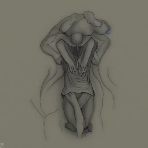 Prompt: soul leaving the human body, trending on art station