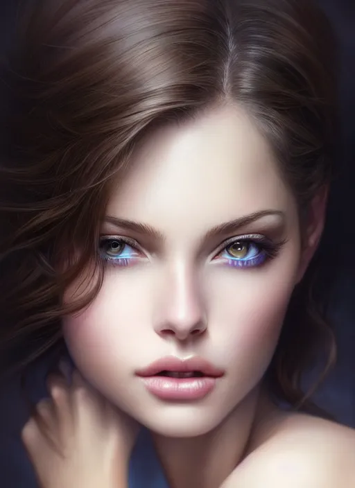 Image similar to a gorgeous female photo, professionally retouched, award winning, hyperdetailed, photorealistic, soft lighting, feather hair, realistic, smooth face, perfect eyes, wide angle, sharp focus on eyes, 8 k high definition, insanely detailed, intricate, elegant, art by artgerm and greg rutkowski and j scott campbell