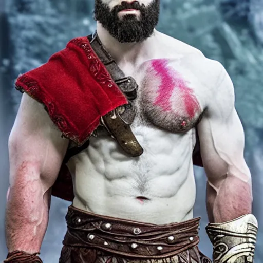 Image similar to Kratos from god of war on the Elen show