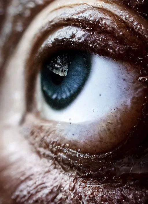 Prompt: portrait of a stunningly beautiful eye, wet reflections