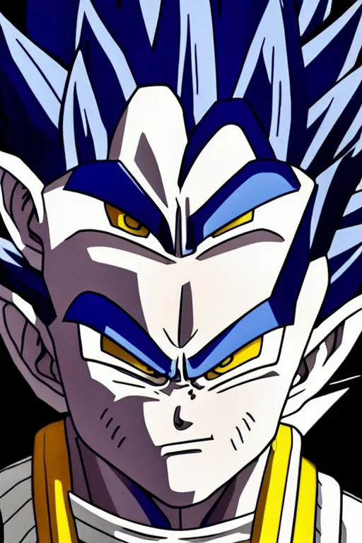 Image similar to prince vegeta, vegeta, black hair, saiyan armor, galick gun 🟣☄!, solo 3 / 4 portait, very detailed, dynamic lighting, akira toriyama 📹