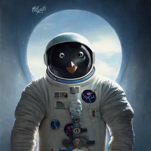 Image similar to penguin wearing astronaut suit, space, movie by nuri iyem, james gurney, james jean, greg rutkowski, anato finnstark. pixar. hyper detailed, 5 0 mm, award winning photography