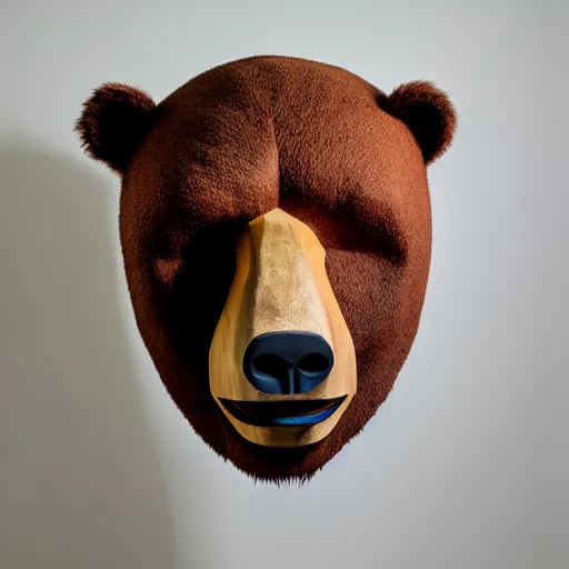 Image similar to mask of bear, studio photo, soft lighting