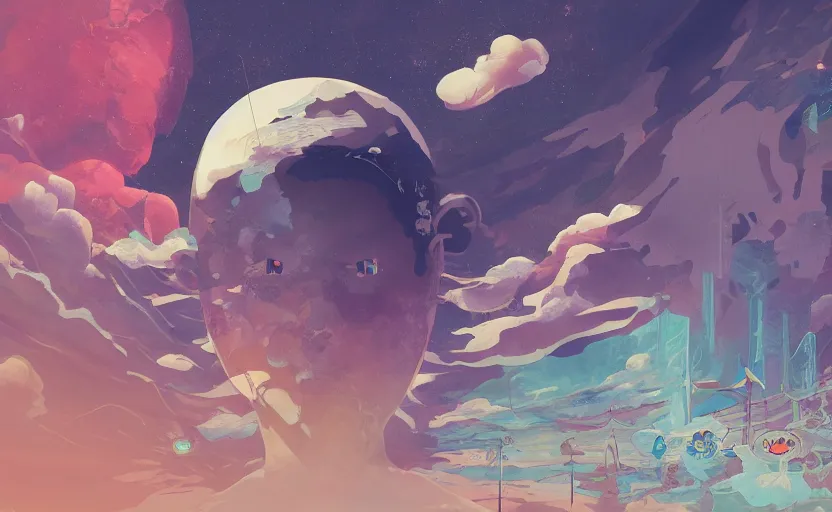 Prompt: christian album cover, cartoon Digital painting, detailed, beautiful brush stroke rendering, by Beeple, by Hayao Miyazaki, by Takashi Murakami, by Masahiro Ito, 4k wallpaper