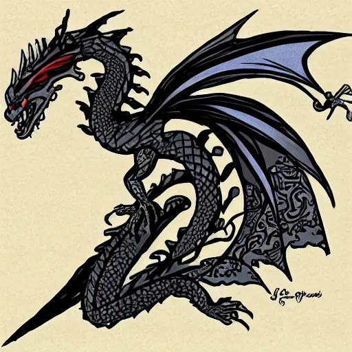Prompt: A dragon in the style of Jose Mertz of StudioInvcbl.com
