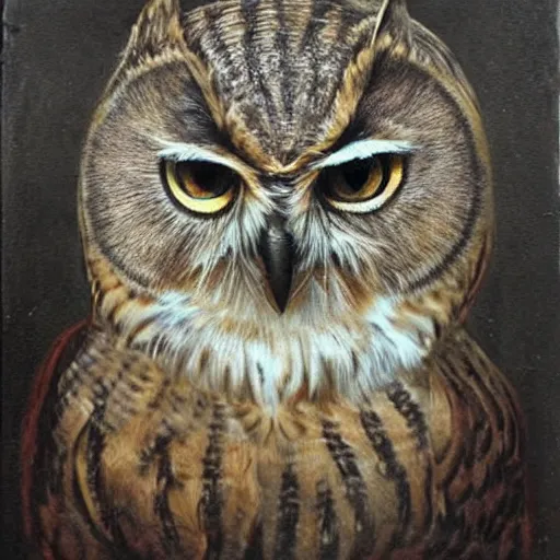 Image similar to owl with a head of a cat