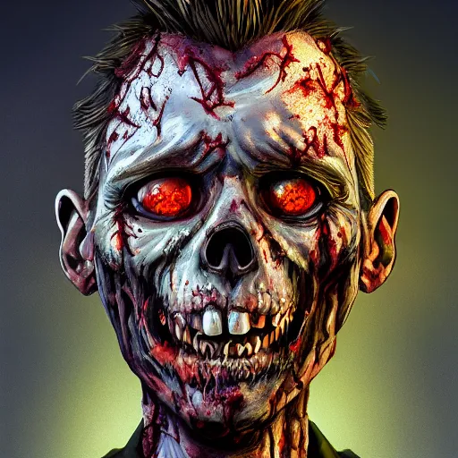 Prompt: highly detailed horrible zombie portrait, grimdark urban game icon, stylized digital illustration, radiating a glowing aura, global illumination, ray tracing, hdr, fanart arstation by ian pesty and katarzyna bek - chmiel