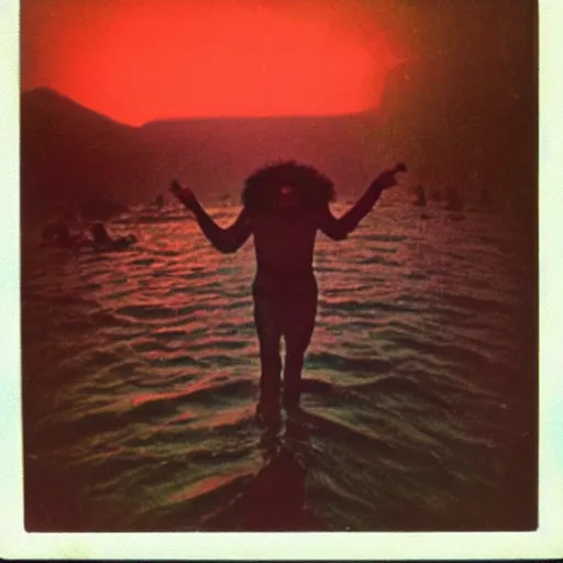 Image similar to 1970 color photo Polaroid of Moises Crossing the Red Sea