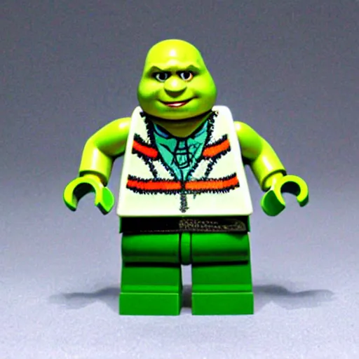 Image similar to shrek as a lego minifigure