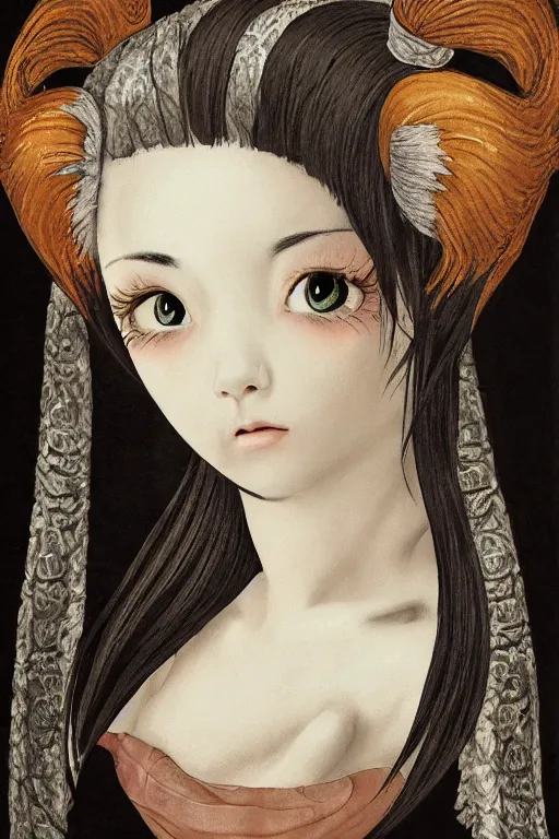 Image similar to kawaii spinx portrait, renaissance