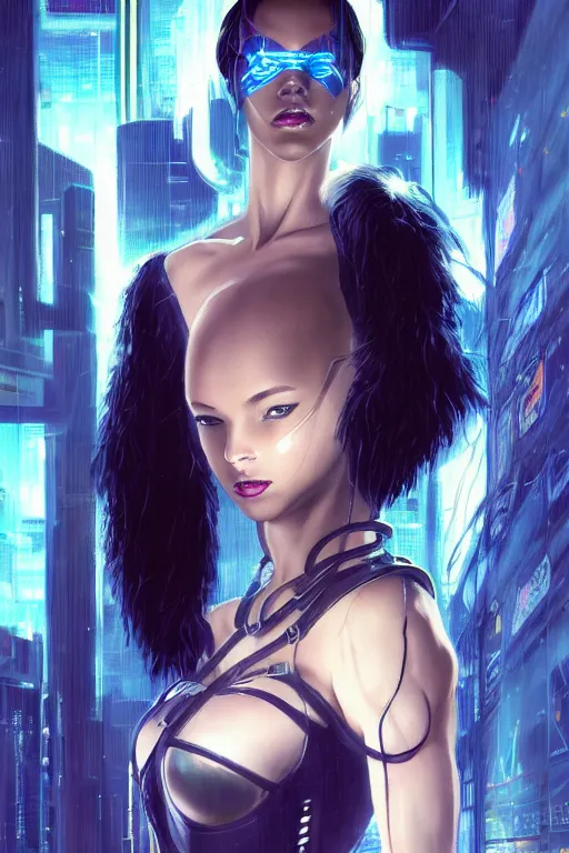 Image similar to cyberpunk Normani as aeon flux profile picture by Greg Rutkowski, social science fiction, biopunk, allegory, dystopian fiction, spy fiction, psychological drama, postmodern visual, psychedelic imagery and Gnostic symbolism, avant-garde, dynamic pose, intricate, futuristic, fantasy, elegant, by Stanley Artgerm Lau, greg rutkowski, thomas kindkade, alphonse mucha, loish, norman Rockwell,