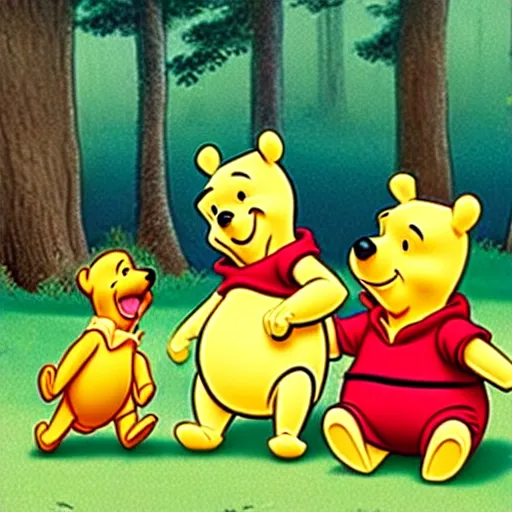 Prompt: winnie the pooh, thugged out