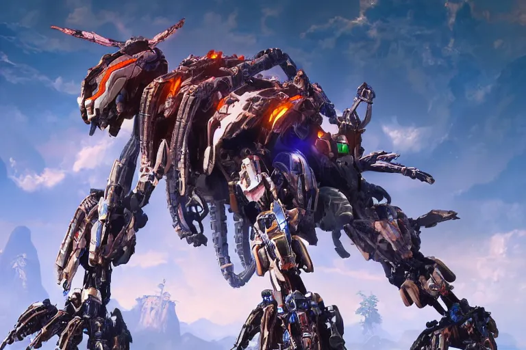 Image similar to clawstrider machine mecha animal beast robot of horizon forbidden west horizon zero dawn bioluminiscence global illumination ray tracing hdr fanart arstation by sung choi and eric pfeiffer and gabriel garza and casper konefal