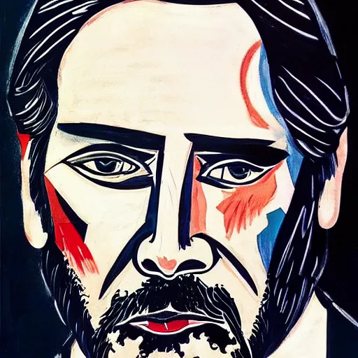 Prompt: John Wick, Picasso's Style painting,