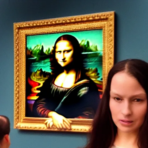 Prompt: mona lisa with a vr headset on