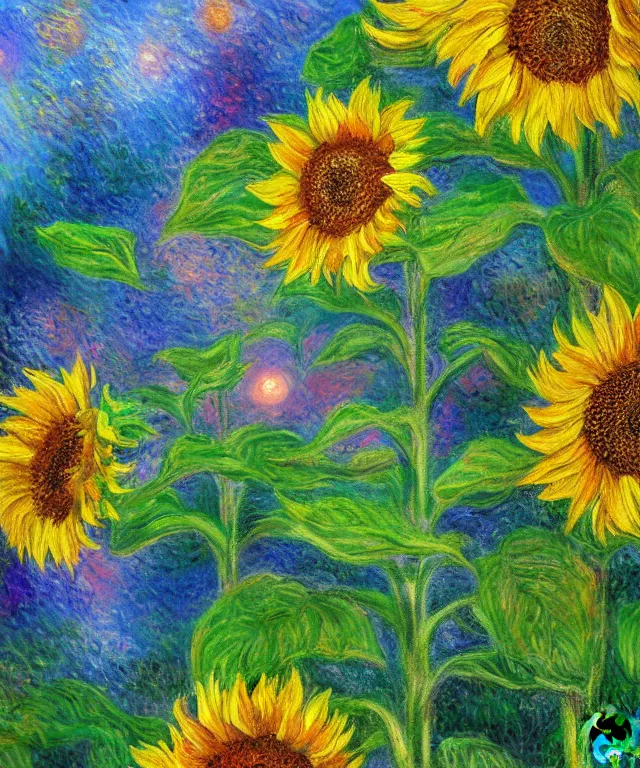 monet sunflower garden