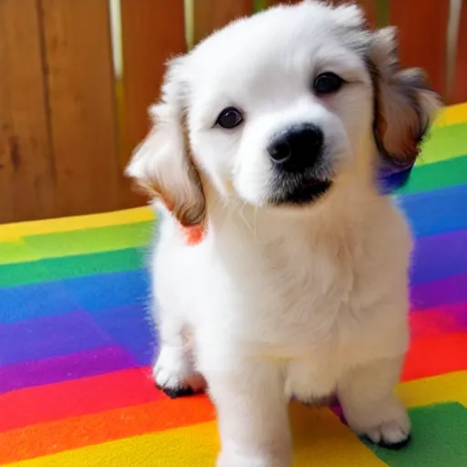 Image similar to rainbow puppy