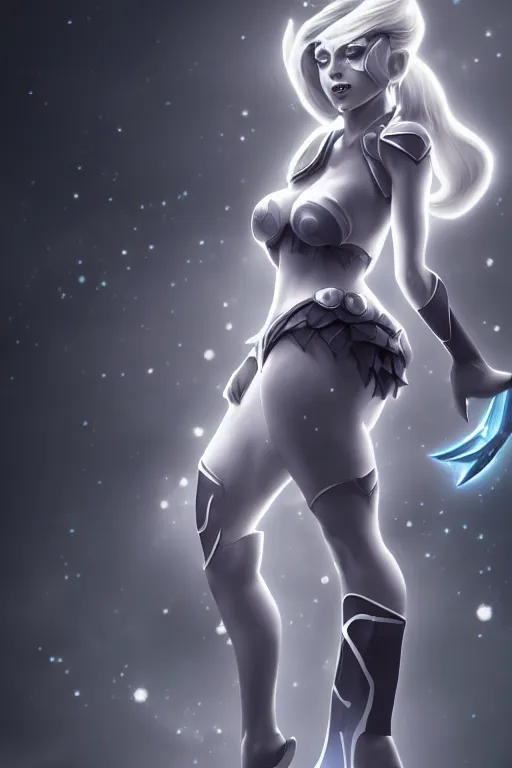 Prompt: Cassiopeia from League of Legends, photorealistic full body, studio lighting, white ambient background, highly detailed