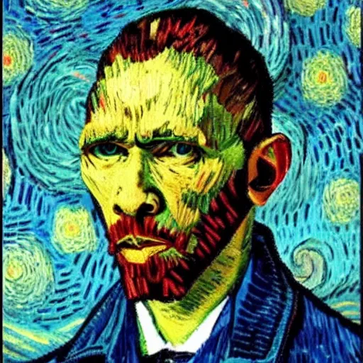 Image similar to scary obama, van gogh