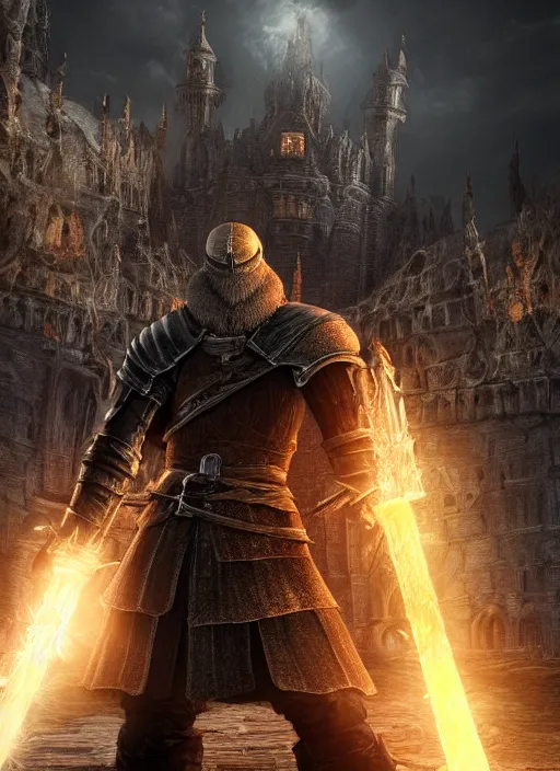 Prompt: portrait cleric bob ross in darksouls universe in anor londo, studio lights, 8 k hd.