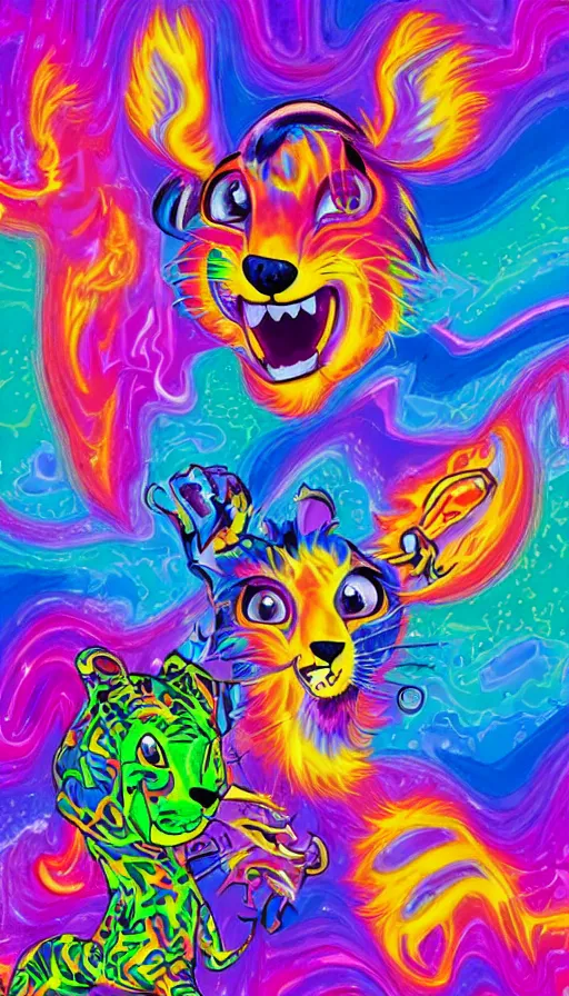 Prompt: rage, by lisa frank,