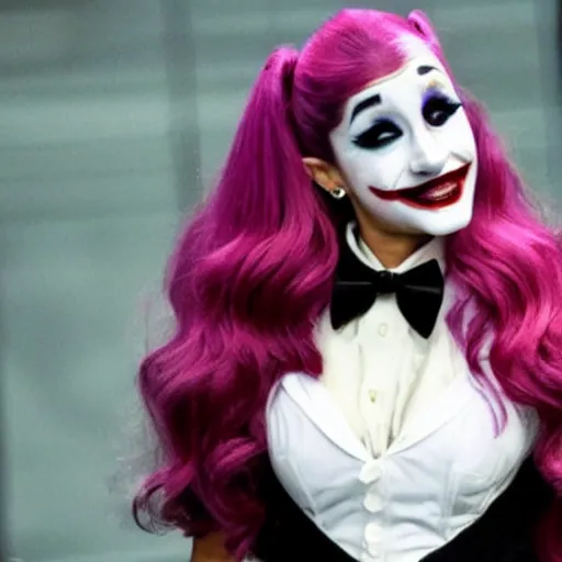 Prompt: ariana grande as a joker