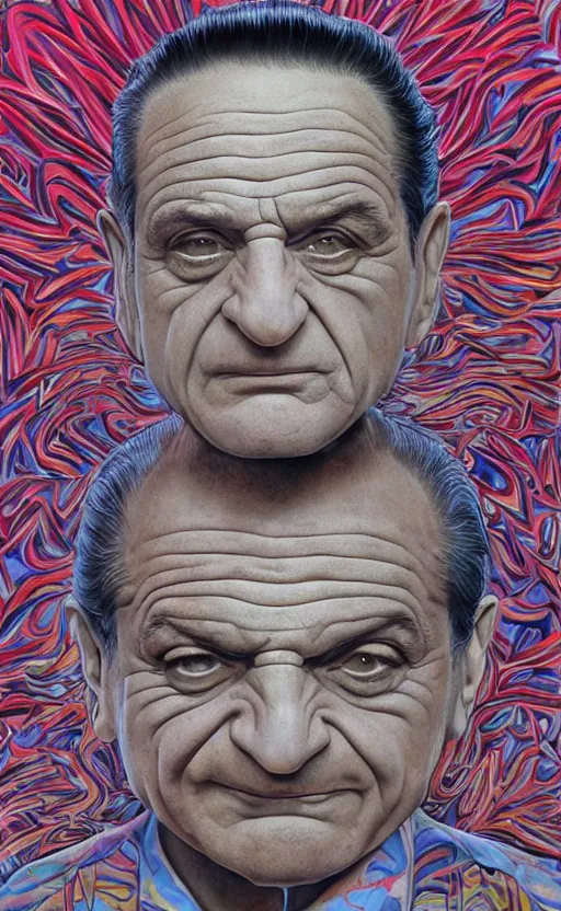 Image similar to joe pesci by alex grey, surrealist, 8 k, fantasy, dark, highly detailed