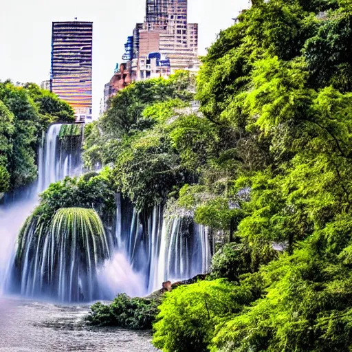 Prompt: waterfalls in buenos aires city