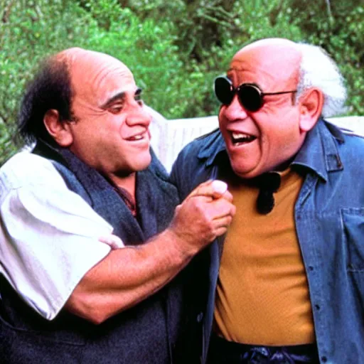 Image similar to danny devito paying the troll toll movie still