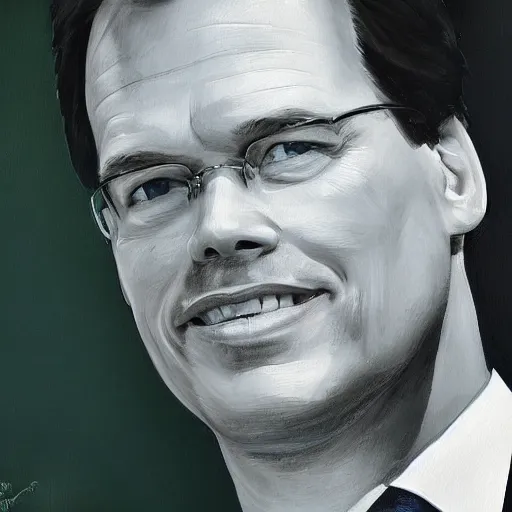 Image similar to painting portrait of mark rutte high detail, high resolution