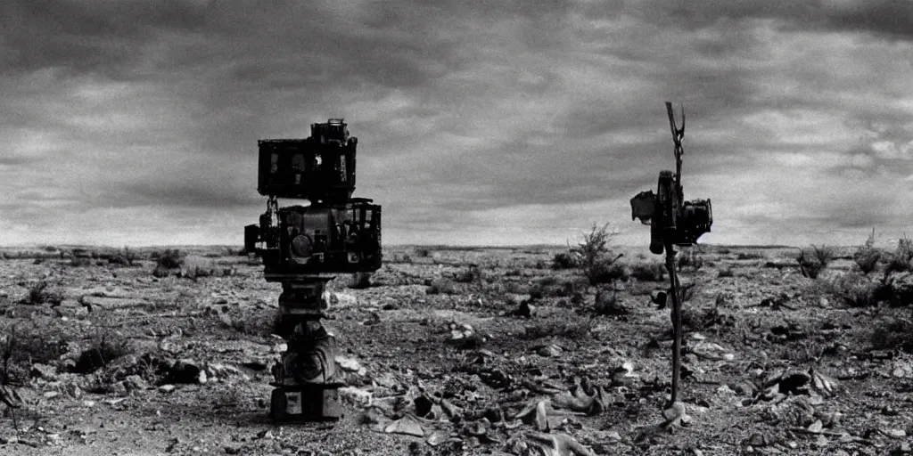 Prompt: portrait of irradiated post apocalyptic nuclear wasteland 1950s future black and white award winning photo highly detailed Arriflex 35 II, lighting by stanley kubrick