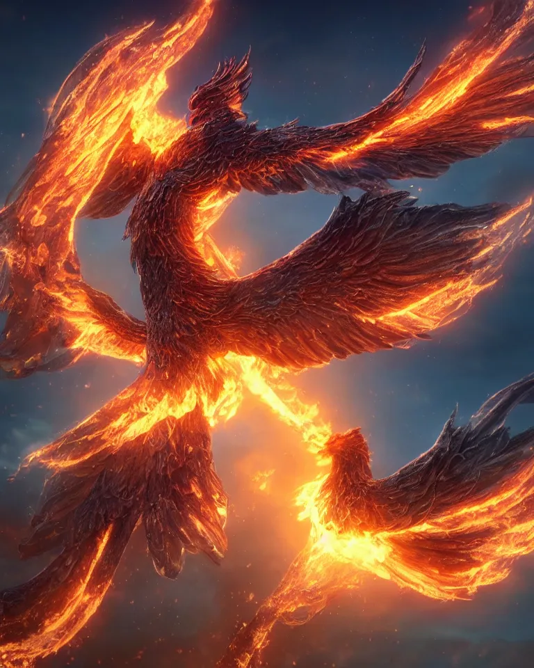 Prompt: a beautiful and imaginary photoreaslistic render of a burning steel phoenix rising out of the dirt and ashes, ethereal lighting, pixie dust magic, brilliant glow, cinematic, epic, epic scale ultrawide angle, deep vivid colors, explosive energy, like elder scrolls and elden ring and lord of the rings