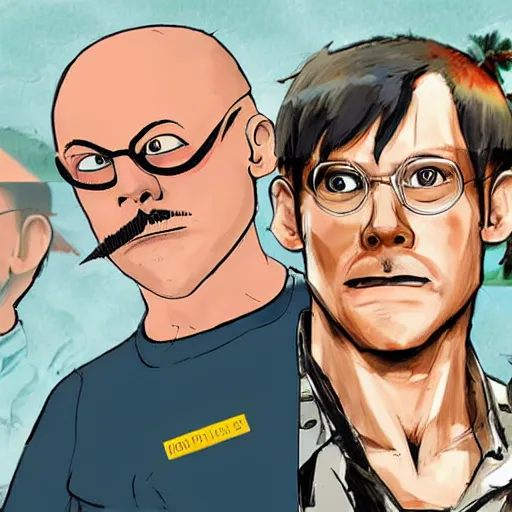 Prompt: tobias funke in the style of dino crisis concept art