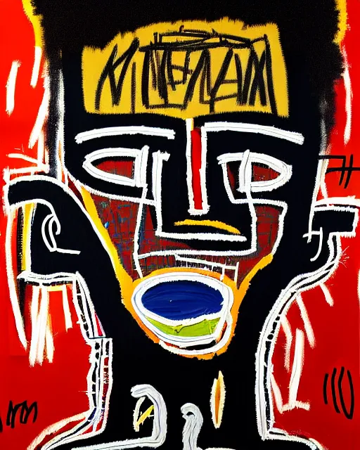 Image similar to A extremely highly detailed majestic hi-res beautiful immaculate head and shoulders award winning painting masterpiece of the face of a strong black african man by Jean-Michel Basquiat, 8k, high textures, hyper sharp, insanely detailed and intricate, super detailed, 8k HDR high quality