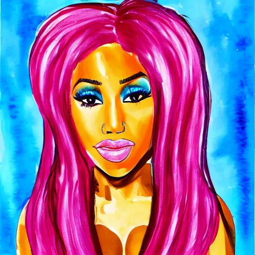 Image similar to children's painting of nicki minaj