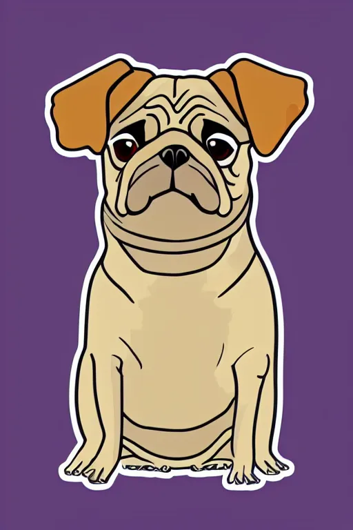 Image similar to Portrait of a drug dealer pug, sticker, andromorphic, colorful, illustration, highly detailed, simple, smooth and clean vector curves, no jagged lines, vector art, smooth