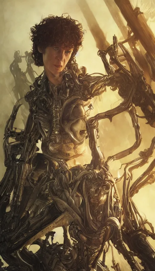 Prompt: ellen ripley, warhammer, lord of the rings, sweaty, intricate, highly detailed, digital painting, artstation, concept art, smooth, sharp focus, illustration, unreal engine 5, 8 k, art by artgerm and greg rutkowski and alphonse mucha