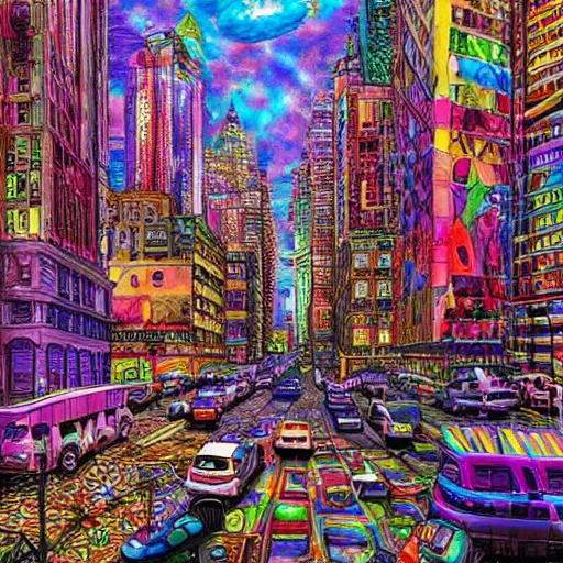 Image similar to beautiful psychedelic cityscape intricate detailed maximalist hyperrealism by siconolfini 8 k greg rutowski artstation