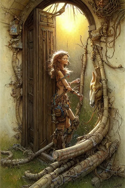 Image similar to a doorway to an impossible dream beyond comprehension, very very detailed painting by greg rutowski and jean baptiste monge