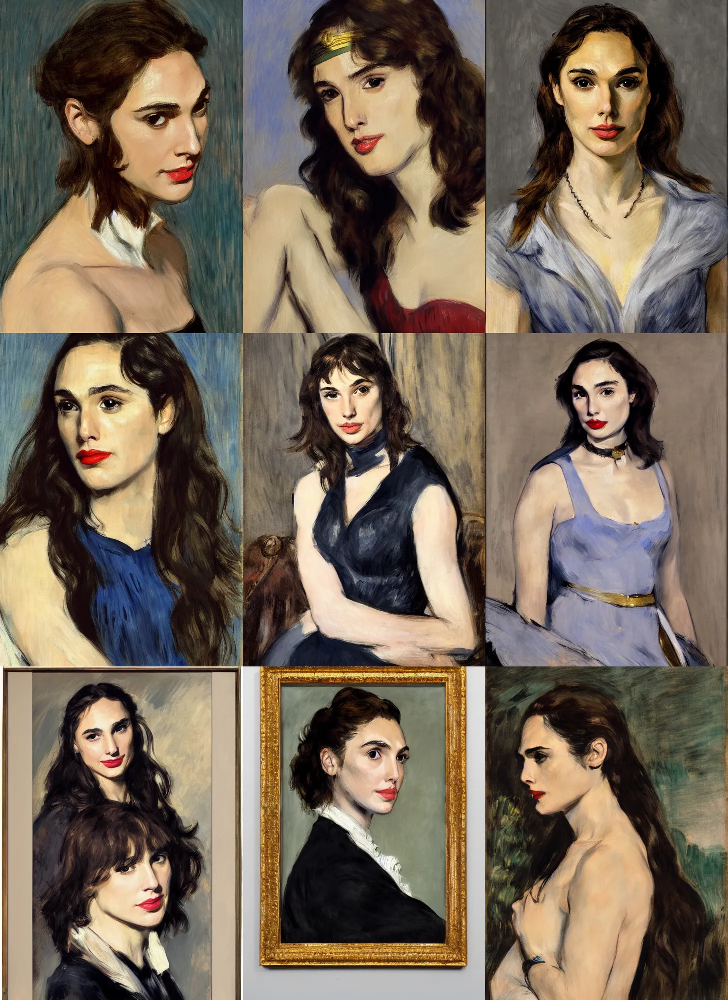 Prompt: portrait of Gal Gadot, by Manet, photo real, super detailed, 4k, hd