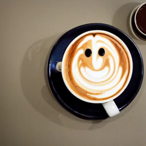 Image similar to a cappuccino with a smiley as chocolate dust