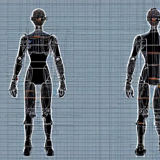 Prompt: schematic for a cyborg human