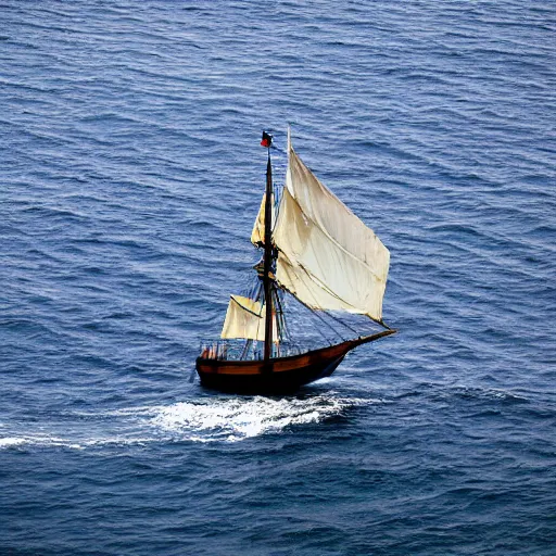 Image similar to sailing ship emerging from ocean