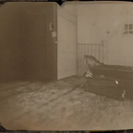 Prompt: an old worn photo of paranormal evidence, horror photography, terror