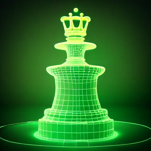Prompt: vintage instamatic photo of a queen chess piece made of a coil of neon lights resting on specular glass, Isometric 3D Fantasy, smooth 3D Illustration, Cinematic Matte Painting, soft render,